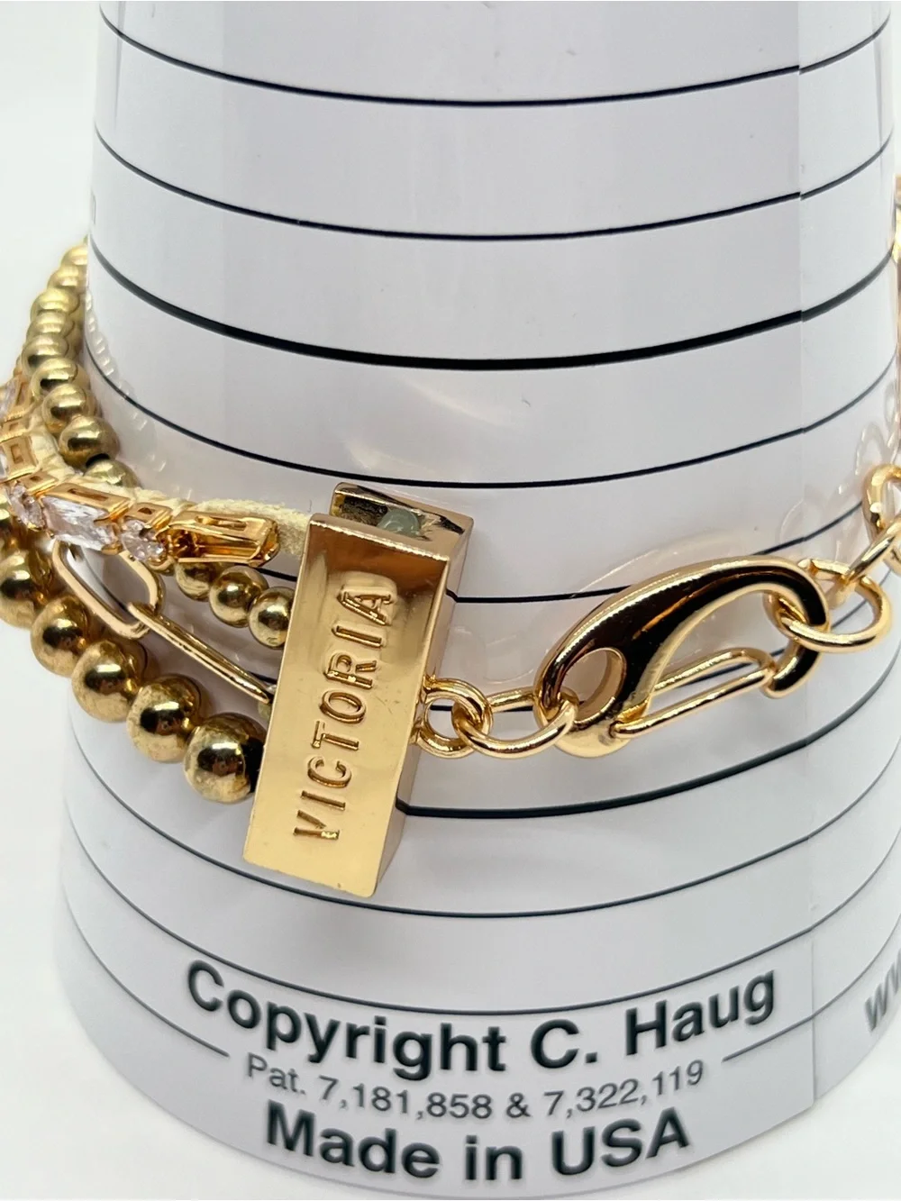 Victoria Emerson Multi-Strand Gold Tone Bracelet Bohemian Festival